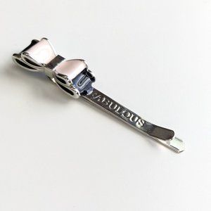 3/$15 Victoria's Secret Fabulous Bow Hair Clip, Pastel Pink, Black, and Silver